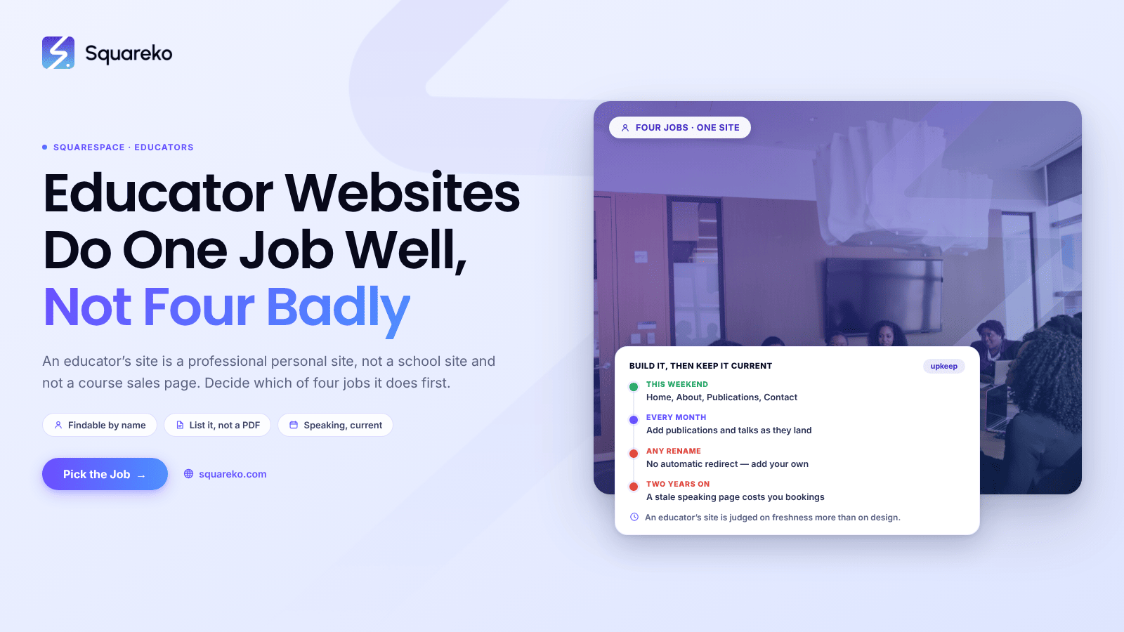 Squarespace Templates for Educators