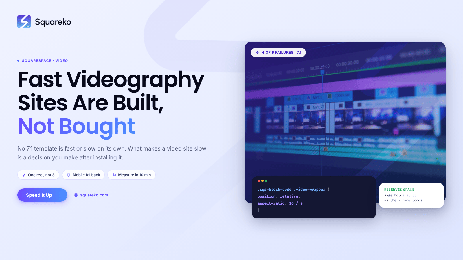 Videography Squarespace Templates That Load Fast