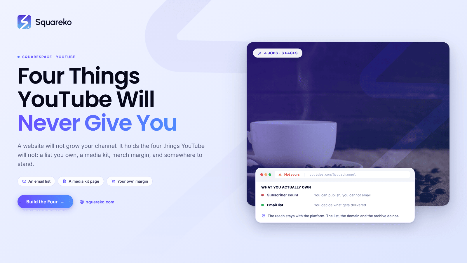Squarespace Templates for YouTubers and Creators
