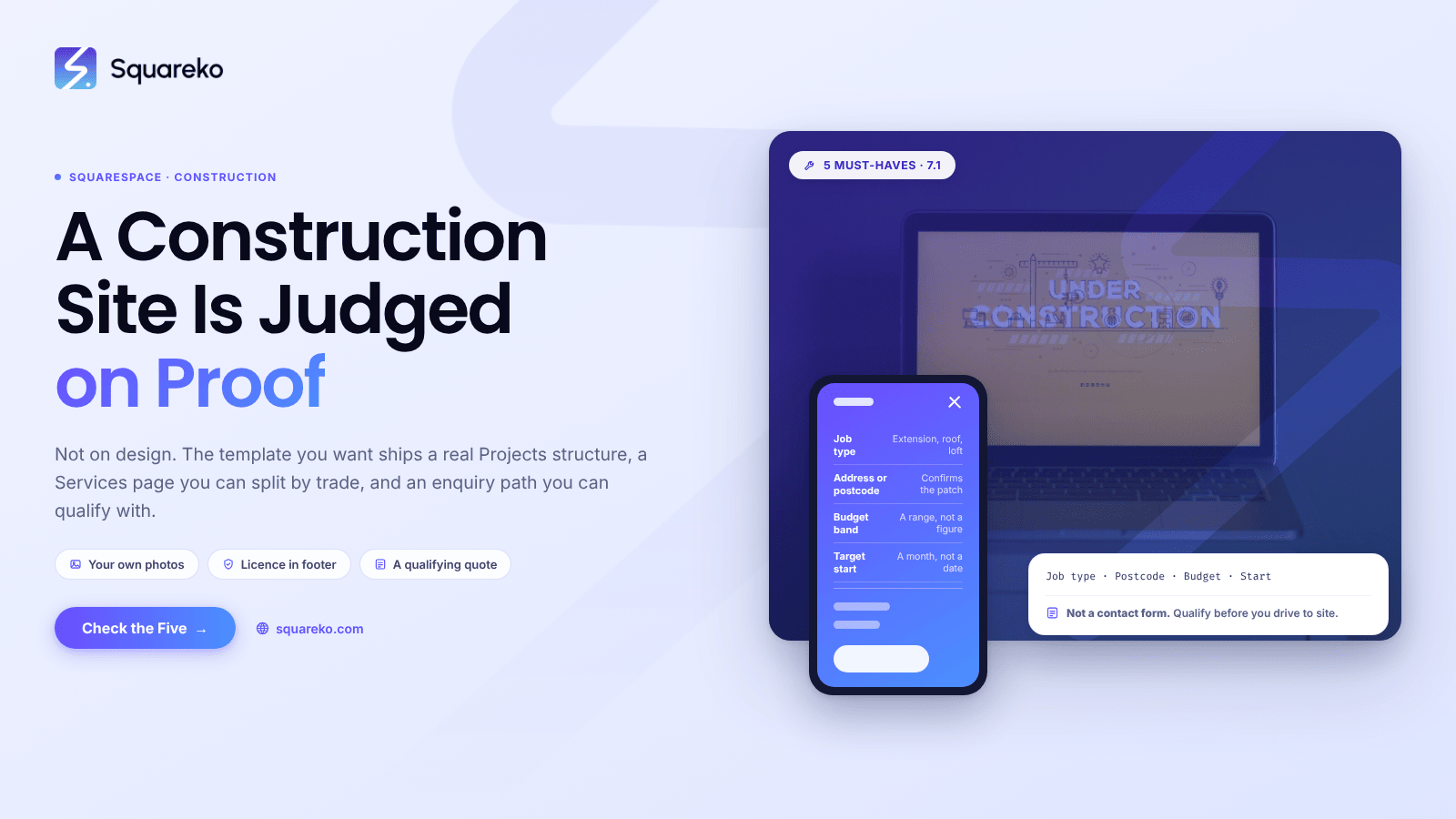 Squarespace Templates for Construction Companies: 8 Best Picks