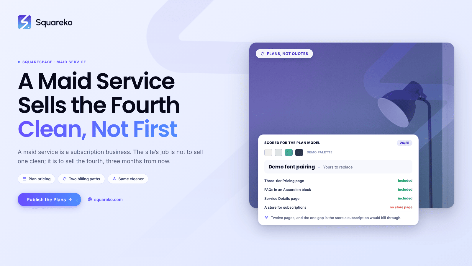 Squarespace Templates for Maid and Domestic Services