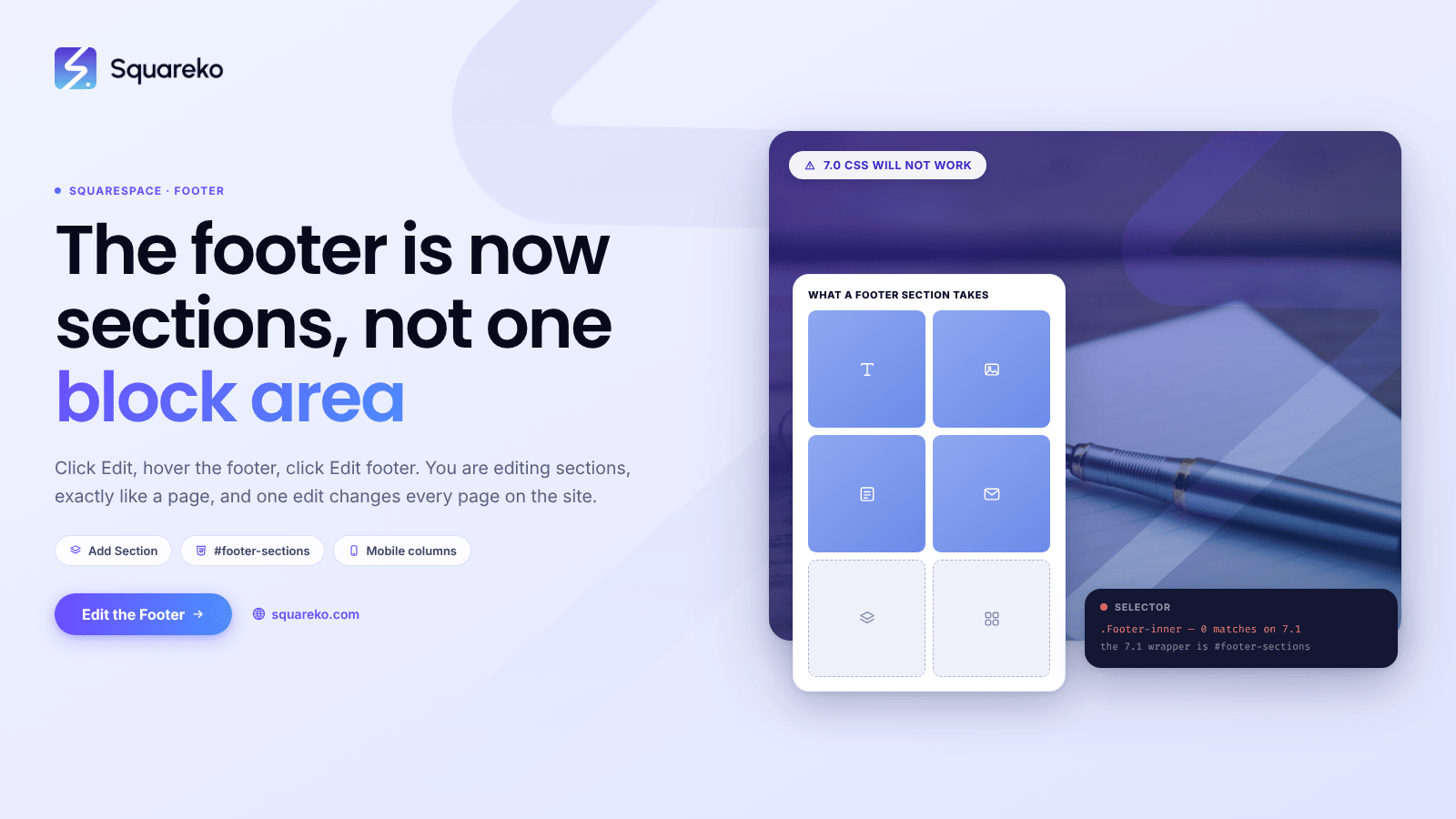 How to Customise a Squarespace Footer in 7.1