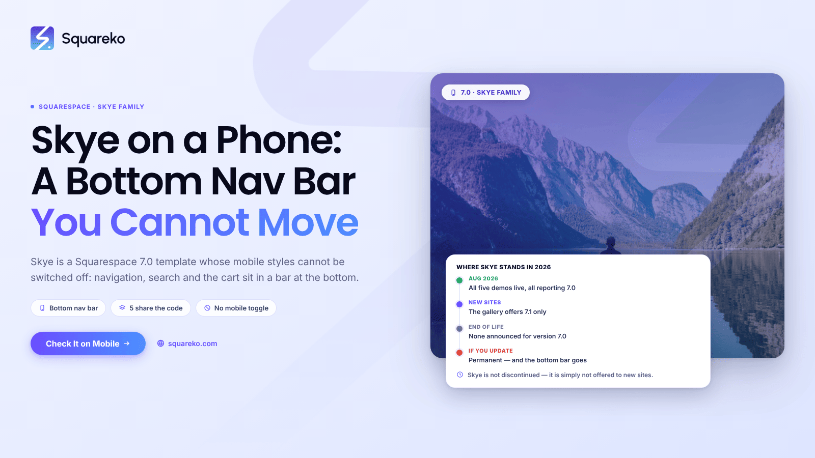 Squarespace Skye Template: What It Does on a Phone