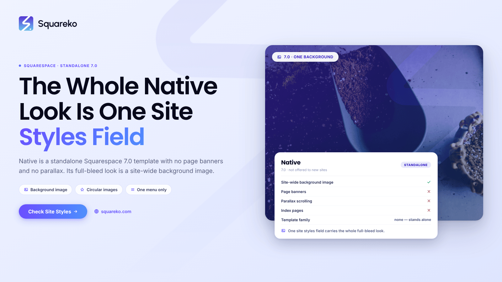 Squarespace Native Template: The Background Image Is Not a Banner