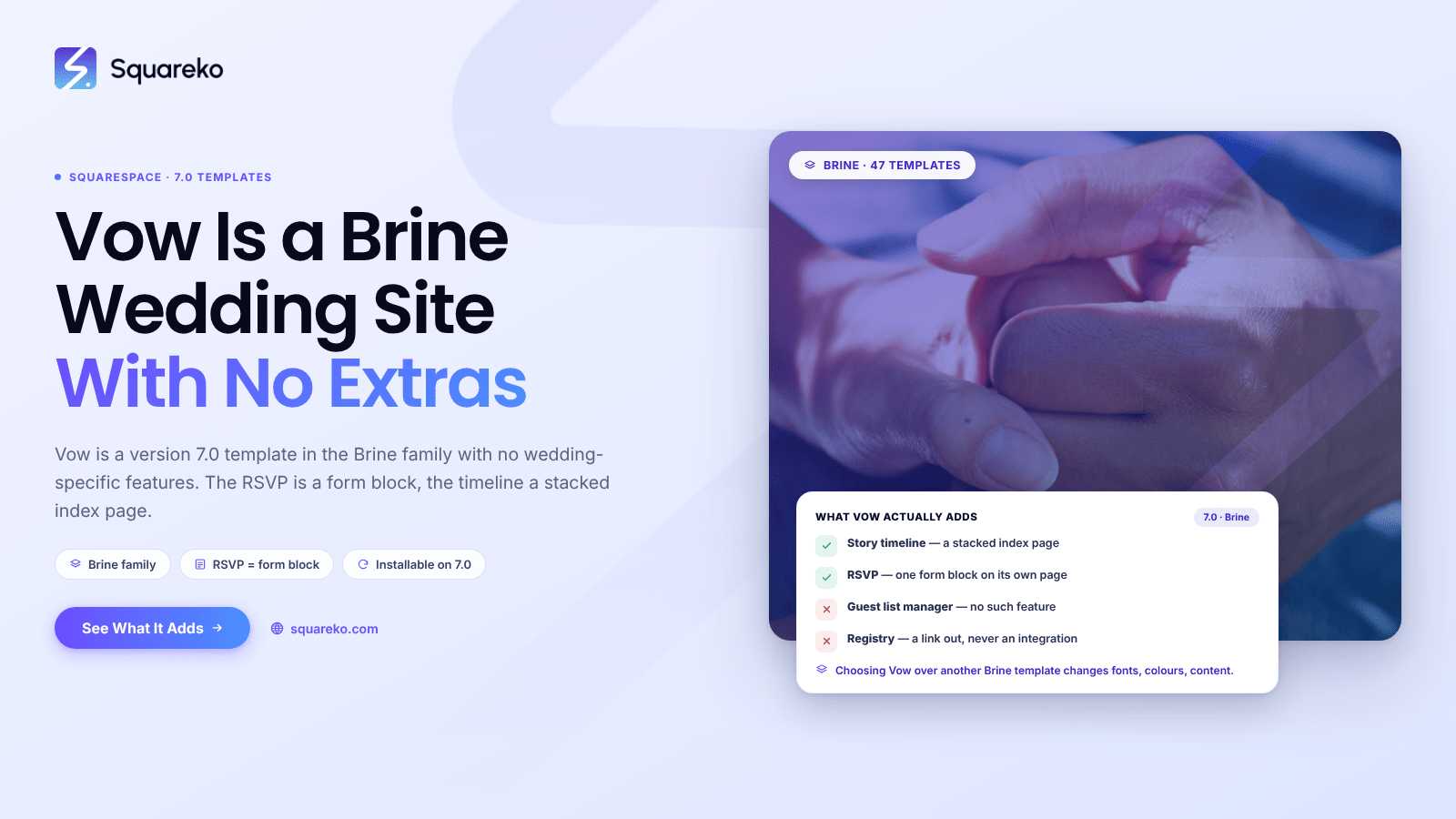 The Squarespace Vow Template: A Brine Wedding Site, Explained