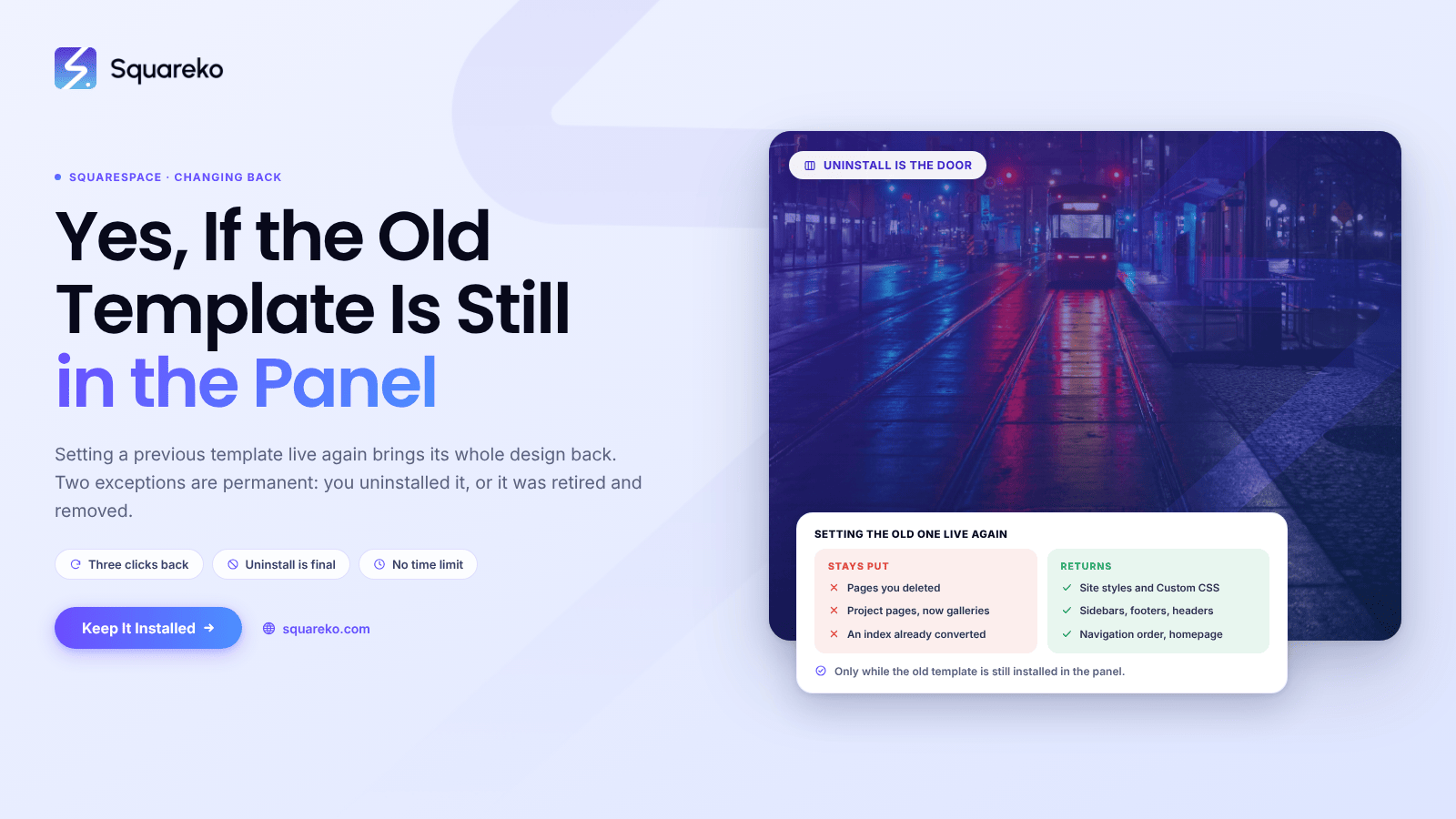 If I Change My Squarespace Template, Can I Change Back?