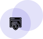 Two overlapping blue circles with a black hexagon containing a question mark in the center.