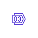 Icon of a ticket with the number 03 on it.