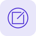 Icon of a check inside a square frame, indicating a task or approval.