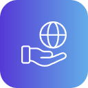 Icon of a hand holding a globe