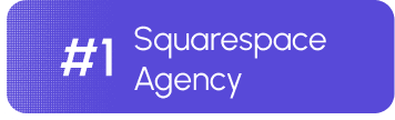 Blue banner with white text that says '#1 Squarespace Agency'.