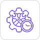 Two purple circles overlapping with a black question mark inside a small black shape in the center.