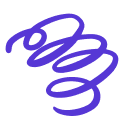 Purple squiggly lines or scribbles on a white background