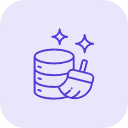 Stacks of coins and a wallet with credit cards