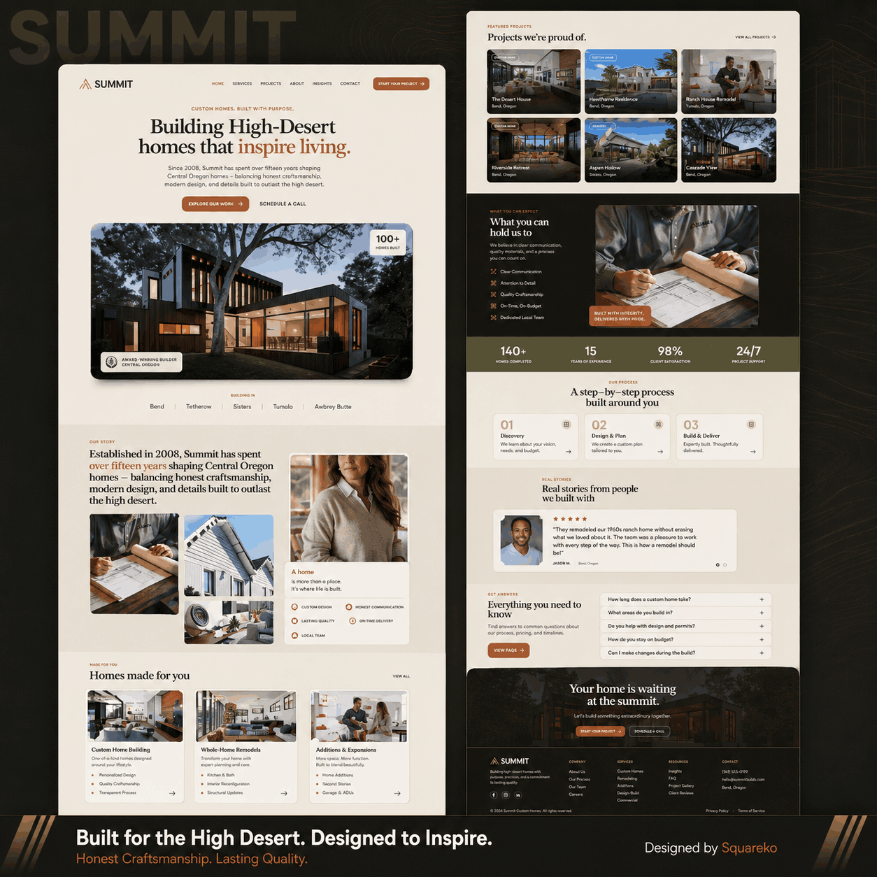 Wedding photography website featuring a couple embracing in a scenic landscape, accompanied by text and images of photographers and a photo album.