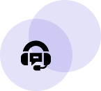 Two overlapping purple circles with a black cube in the center featuring a purple question mark.