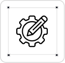 Icon of a gear with a pencil over it, representing settings or customization