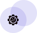 Two overlapping purple circles with a dark question mark inside a black hexagon in the center.