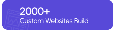 Text on purple background reading '2000+ Custom Websites Build'.