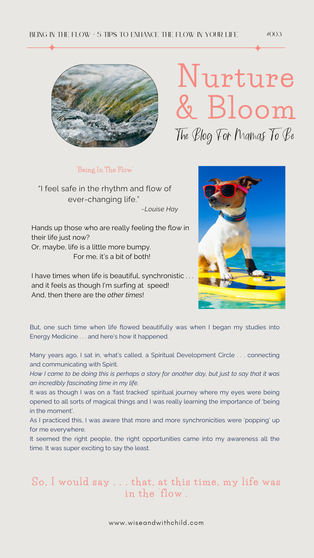 Image of Nurture & Blooms Blog where we look at creating flow and ease into your life