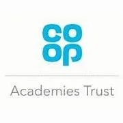 Logo of Co-op Academies Trust in blue text with gray underline.