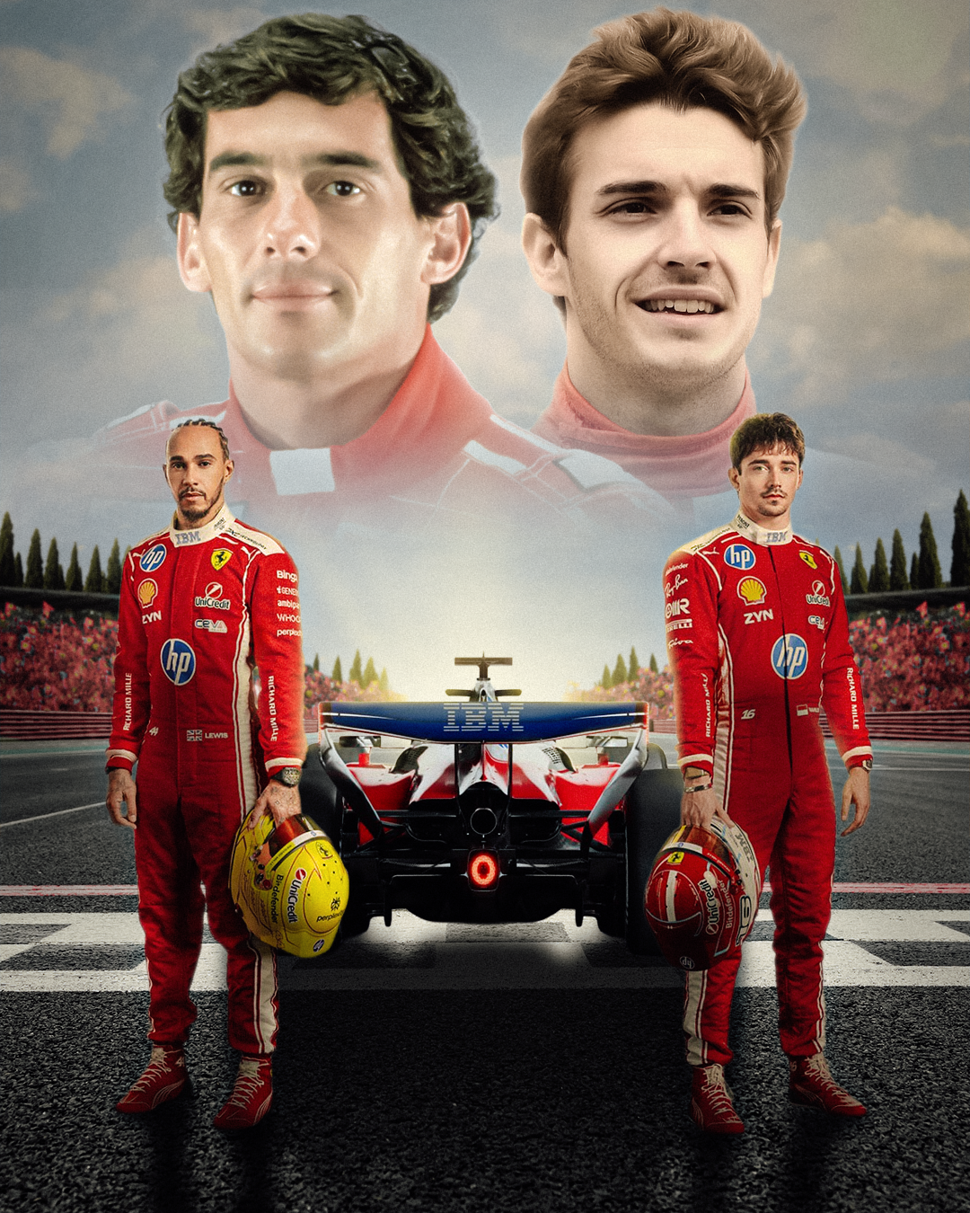Two boys living their heroes' dreams in Ferrari red 