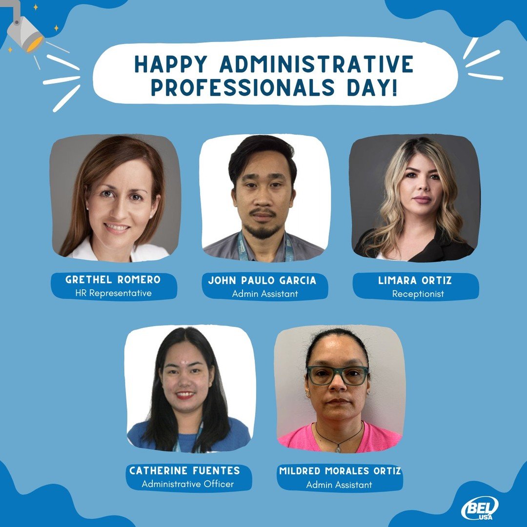 Let's celebrate Administrative Professionals Day with a big shoutout to our amazing team members who keep everything running smoothly! 

&bull;	 Grethel Romero - Your dedication as our HR Representative is truly appreciated. Thank you for your hard w
