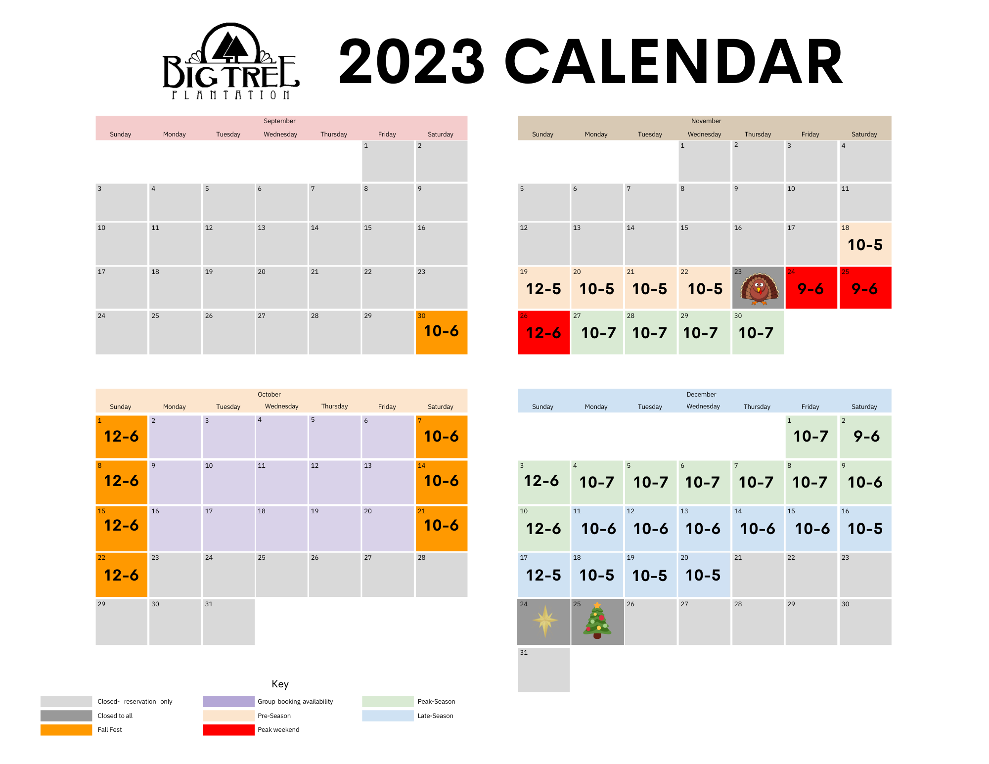 View Our Seasonal Schedule — Family Fall Fest and Christmas Trees in