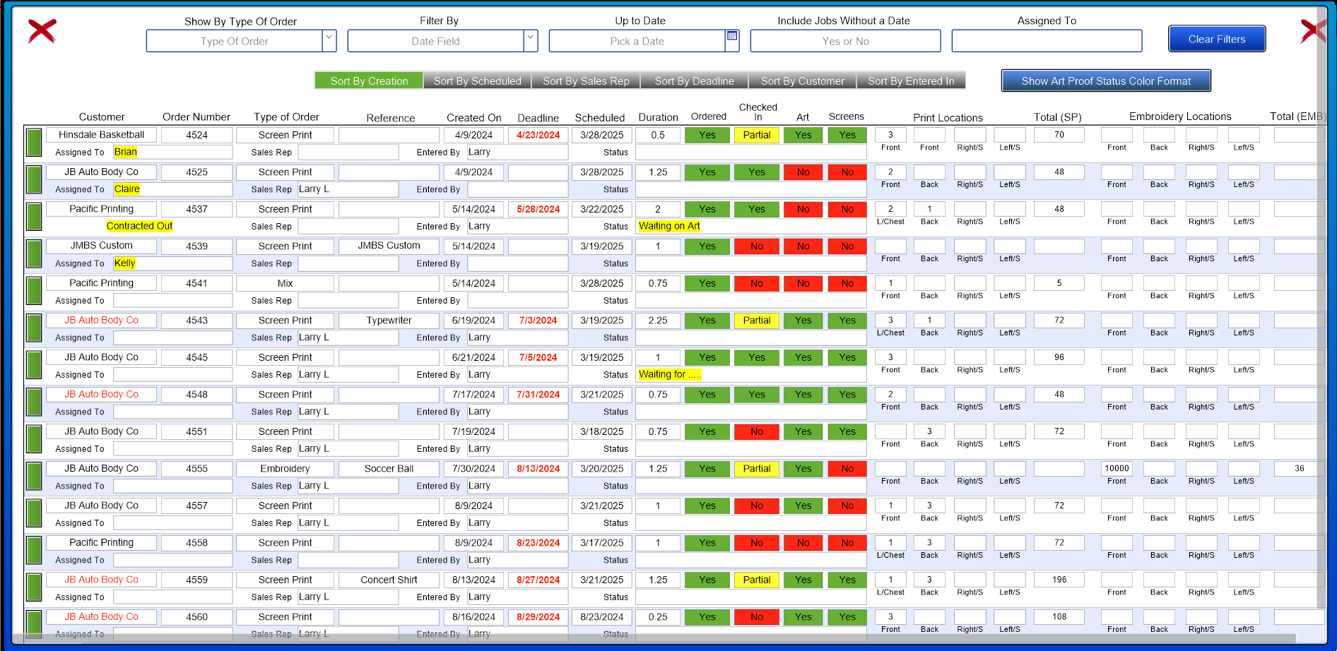 interface jobs in progress tracker