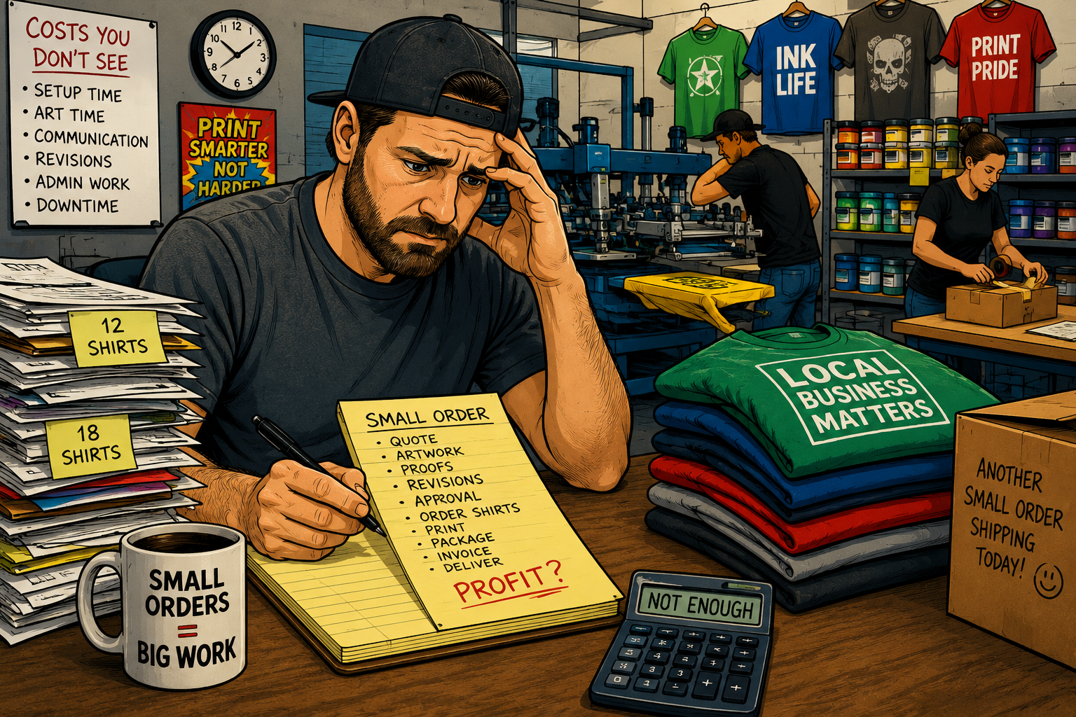 Why Screen Print Shops Lose Money on Small Orders (And How to Stop It)