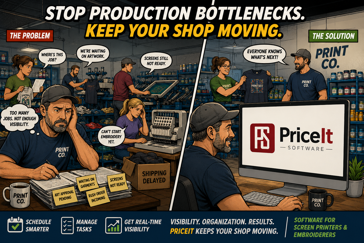 Why Screen Print Shops Struggle with Production Bottlenecks (And How to Fix Them)
