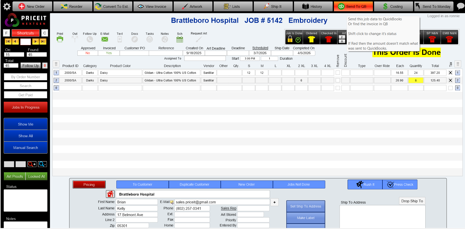 interface quickbooks