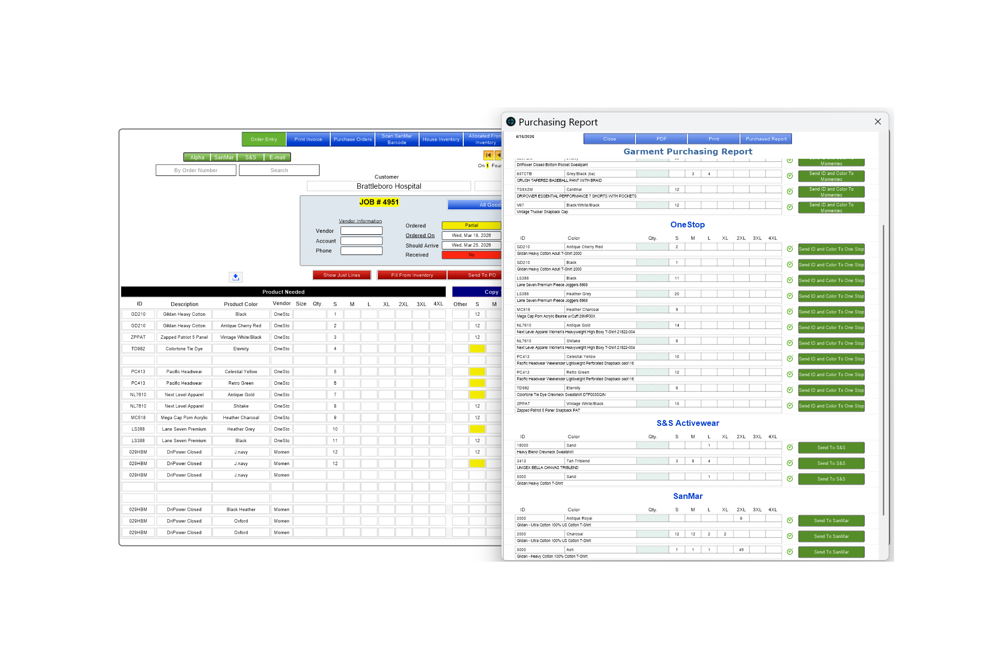 garment purchasing interface