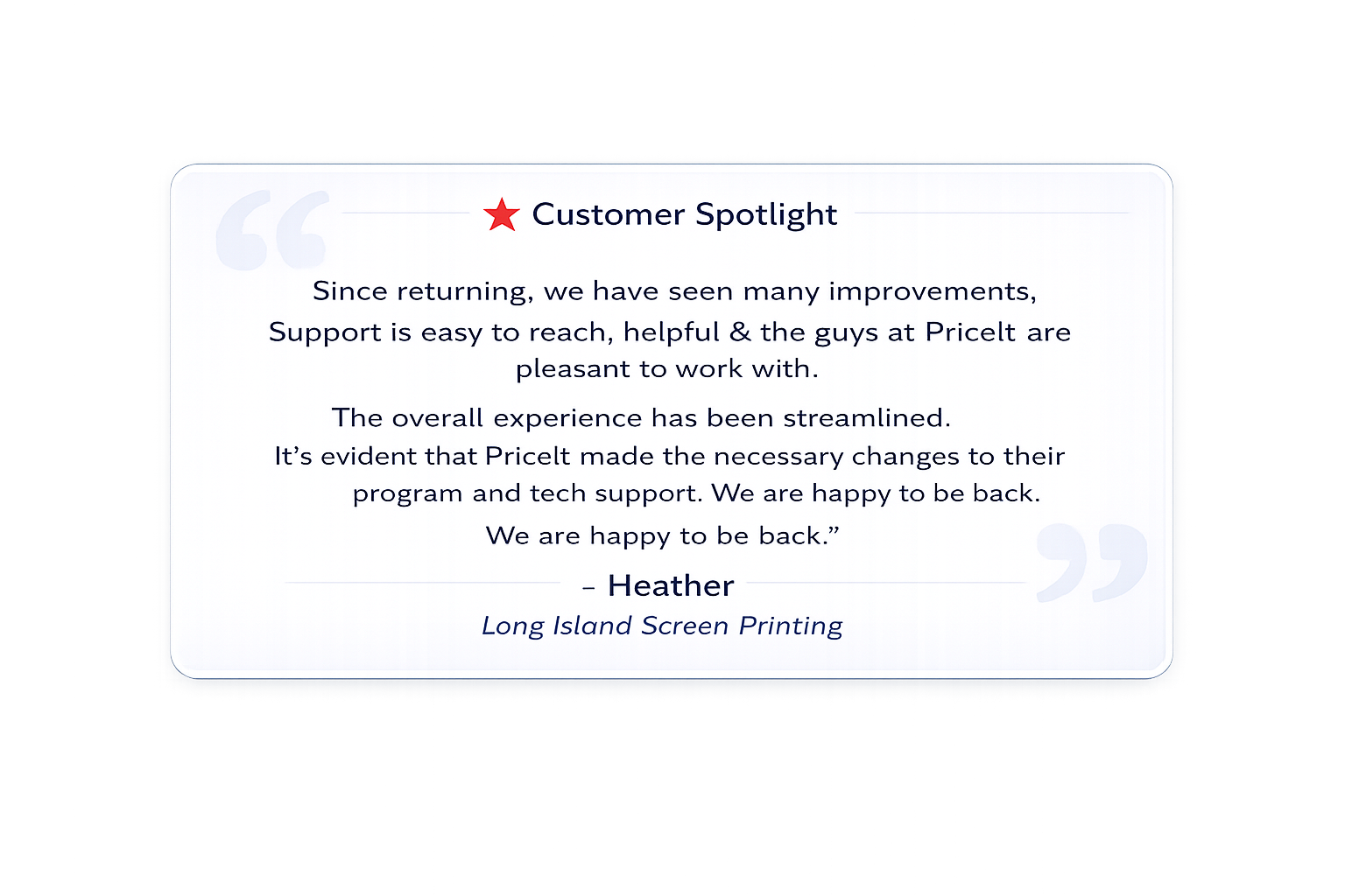 Customer Testimonial