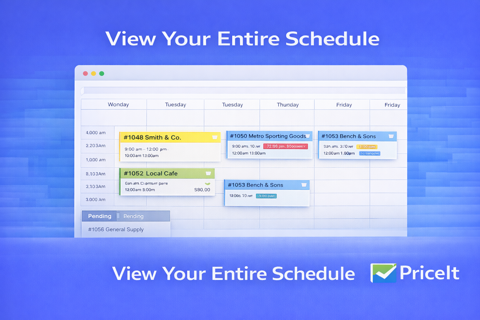 view your entire schedule
