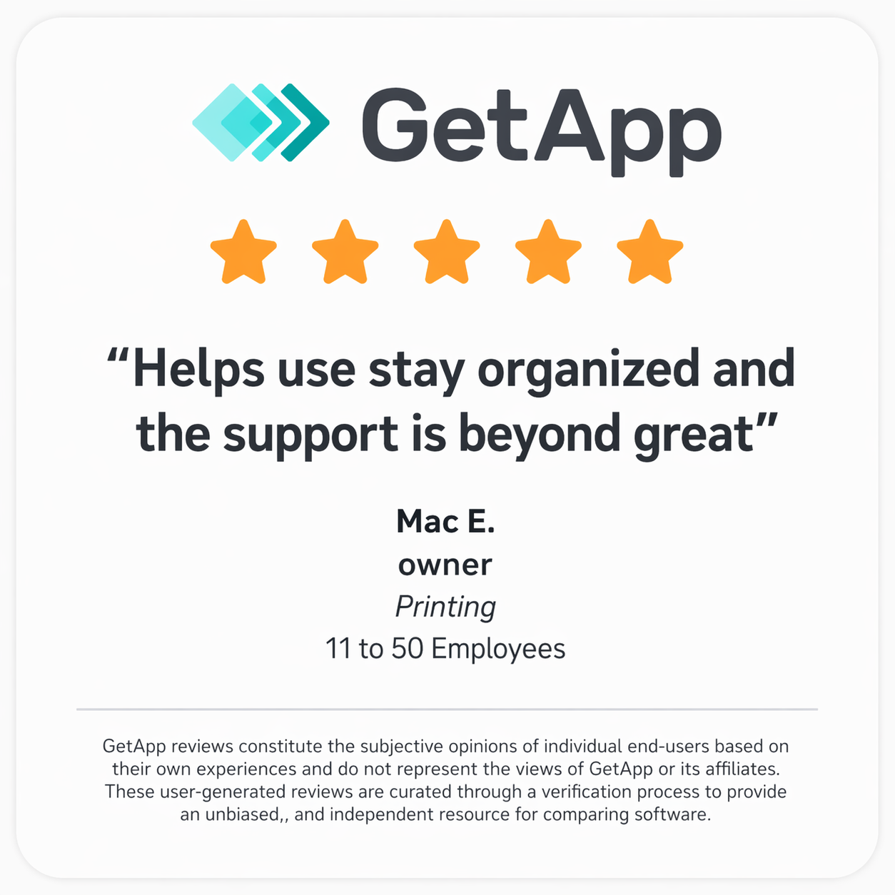 PriceIt 5-star reviews on GetApp