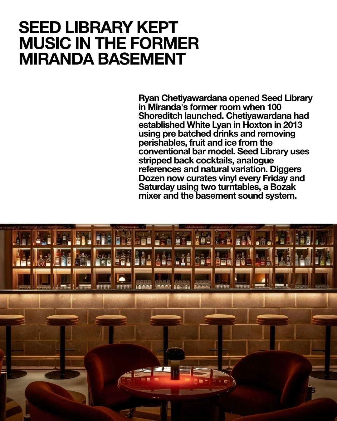 @OneHundredShoreditch 

@SeedLibraryShoreditch

&ldquo;A$AP Rocky, J.W. Anderson, Shy FX and Frank Matcham all passed through the same Shoreditch address.&rdquo;

100 Shoreditch has been part of the area&rsquo;s cultural landscape for over 170 years 