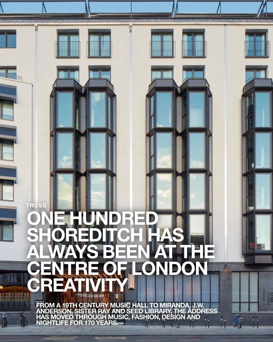 @OneHundredShoreditch 

@SeedLibraryShoreditch

&ldquo;A$AP Rocky, J.W. Anderson, Shy FX and Frank Matcham all passed through the same Shoreditch address.&rdquo;

100 Shoreditch has been part of the area&rsquo;s cultural landscape for over 170 years 