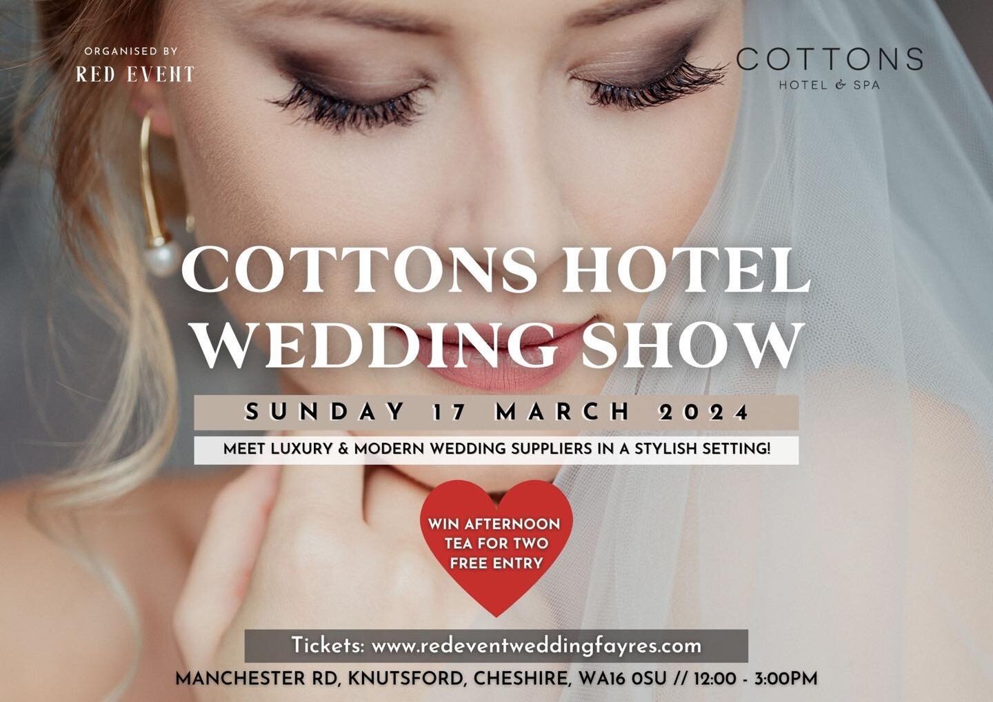 I&rsquo;ve a busy few weeks of wedding fairs ahead and I&rsquo;m so looking forward to this one @cottonshotel with @redeventuk on St Patrick&rsquo;s day - come and see me waving my Irish flag and feel the warmth of my Irish charm in Knutsford #northw