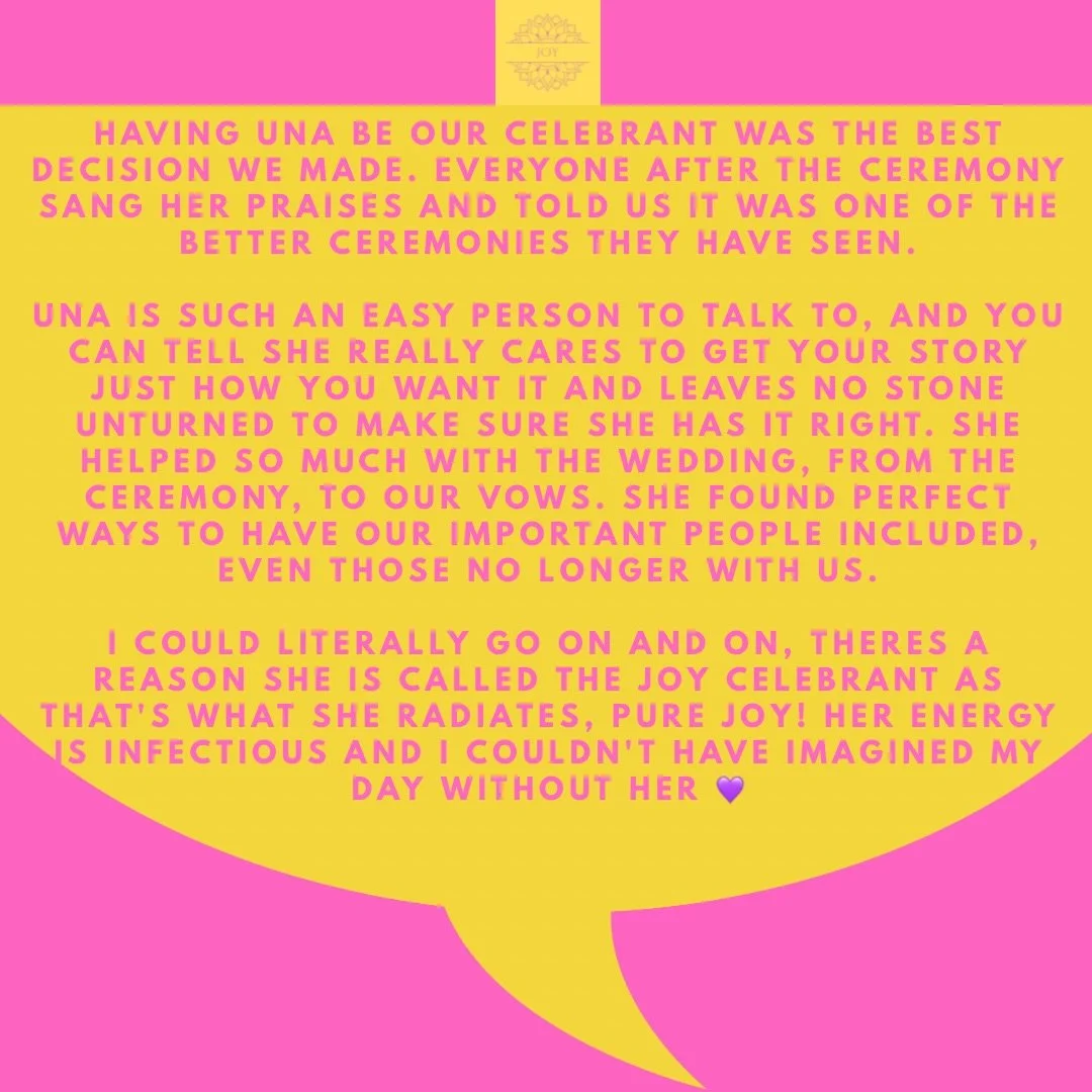 A huge thankyou to @littlesammyxox for taking the time to write these gorgeous words about having me as their wedding celebrant! It was an utter joy to be part of your big day - I loved every second of it! #weddingcelebrantreview #coupletestimonial #