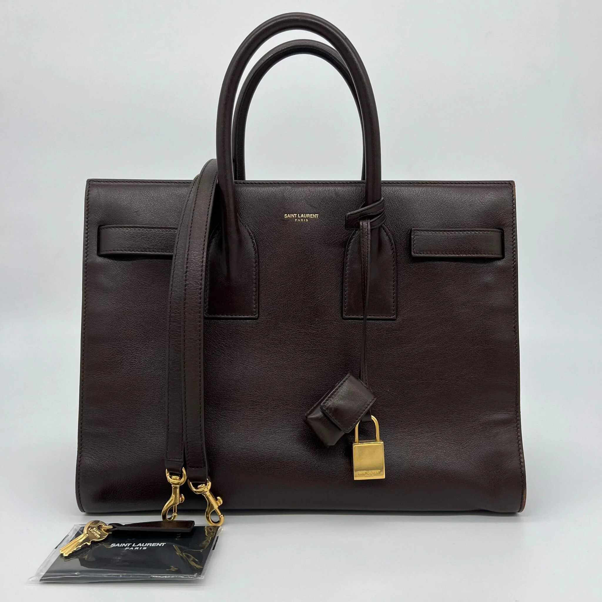 Saint Laurent YSL Sac De Jour Small in Brown with Gold Hardware front