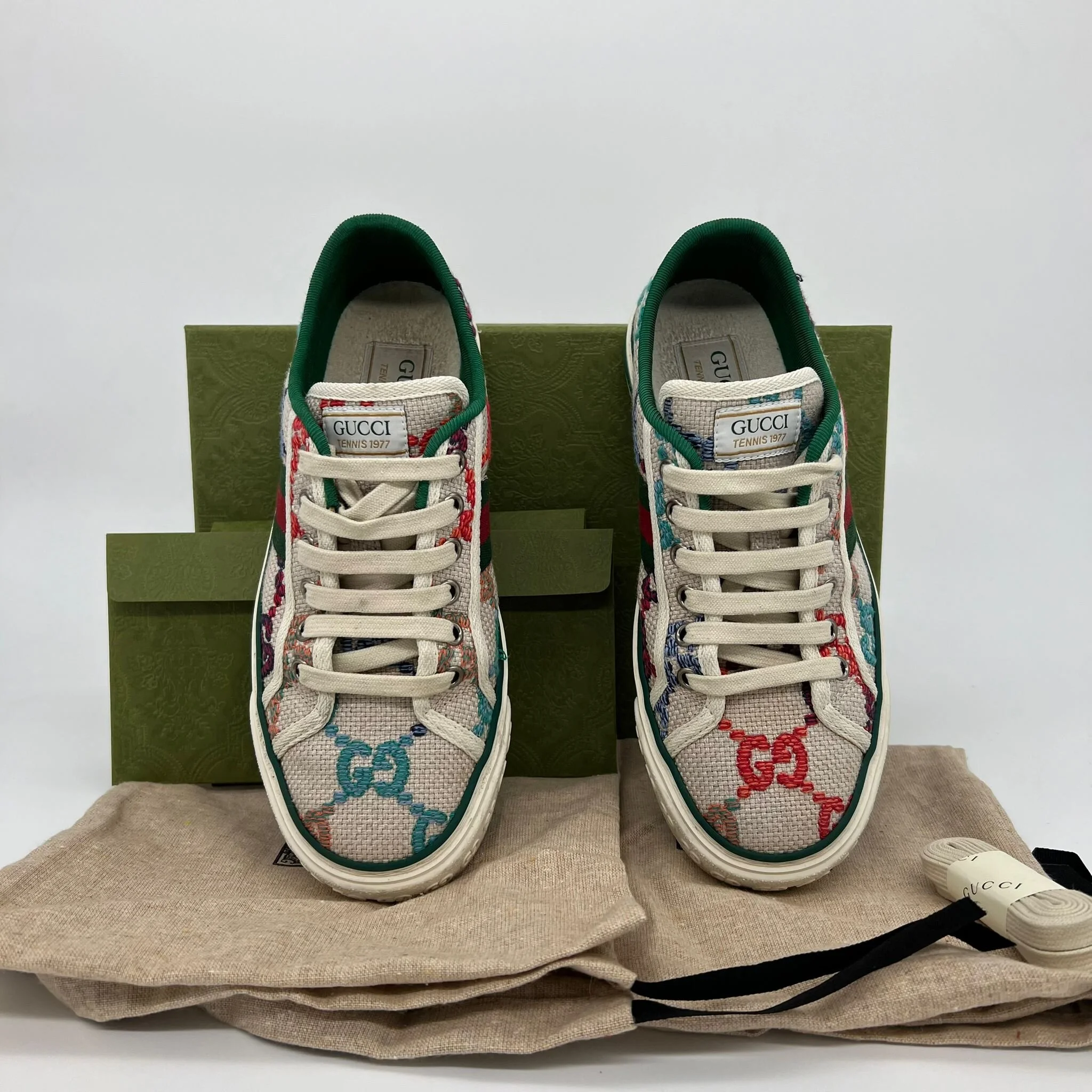 Gucci Womens Tennis 1977 Sneakers Shoes Size EU 37 (UK 4) with packaging