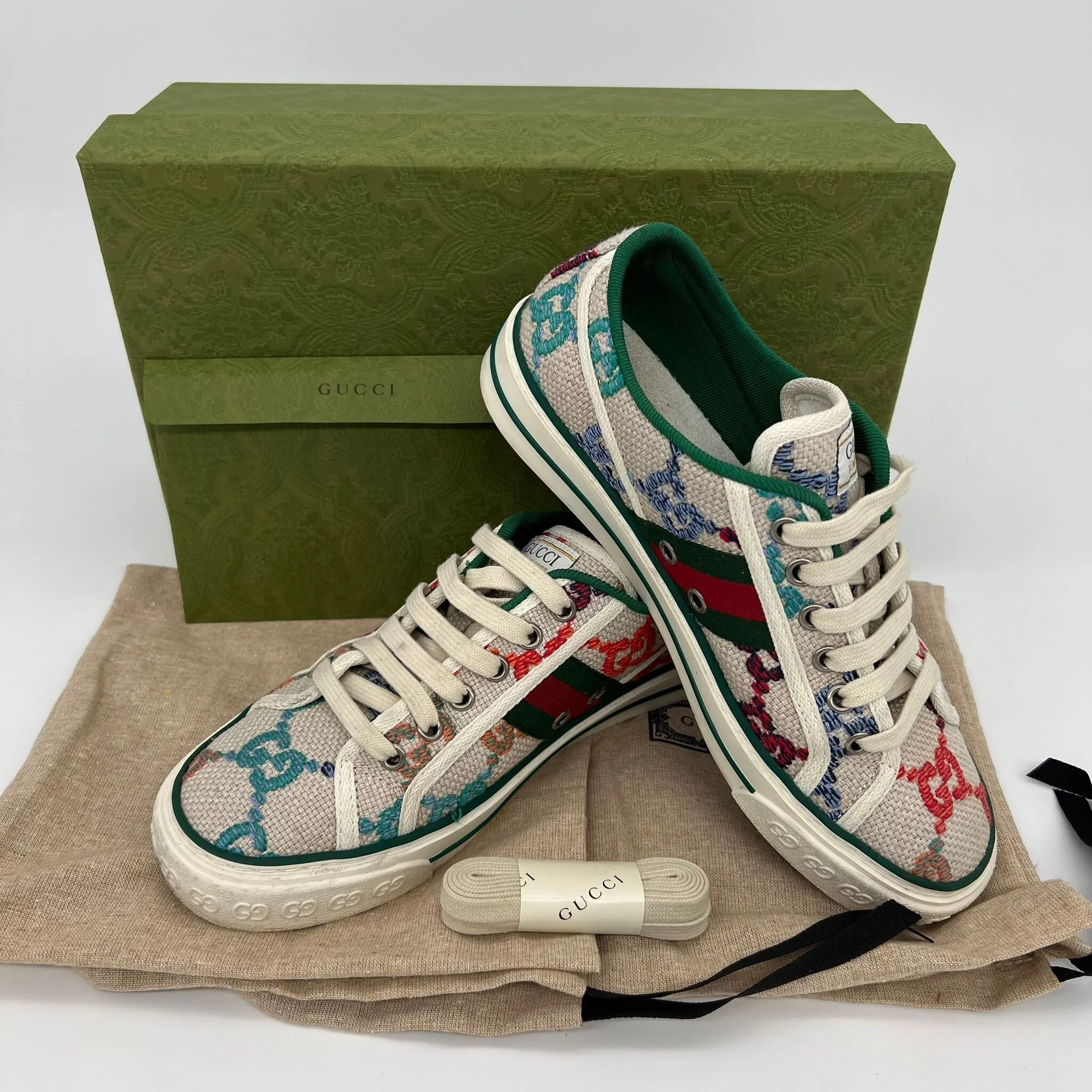 Gucci Womens Tennis 1977 Sneakers Shoes Size EU 37 (UK 4) with packaging