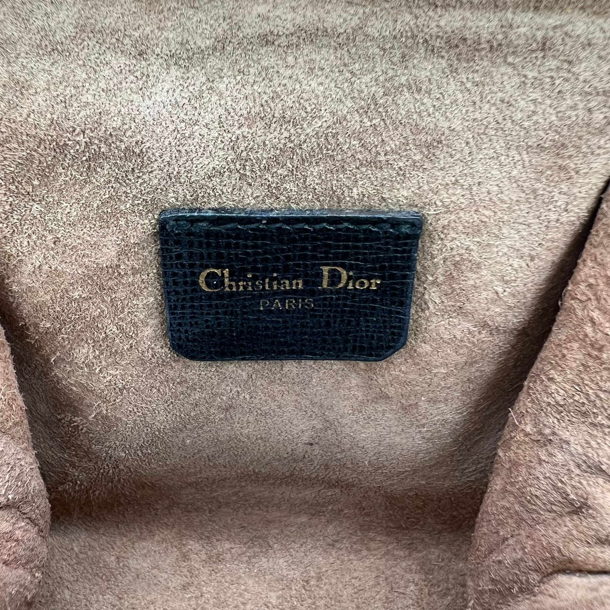 Dior Mini Doctor Vintage Bag in Black Leather and Gold Hardware label