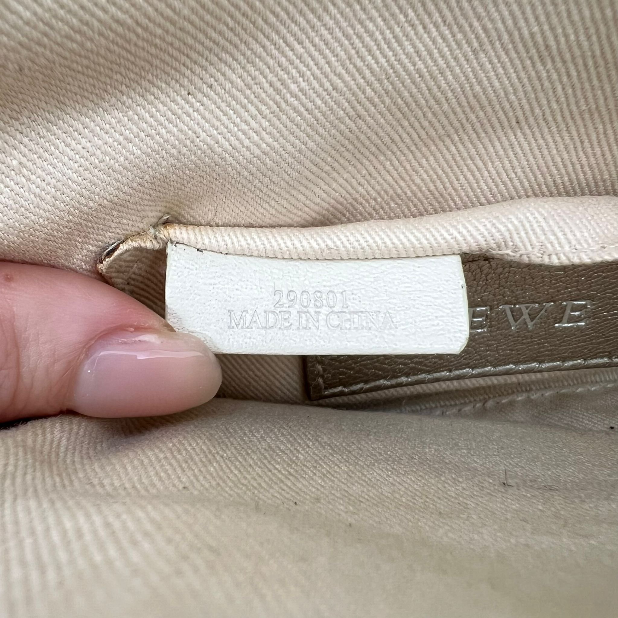 Loewe Anagram Champagne Gold Leather Crossbody Bag Label