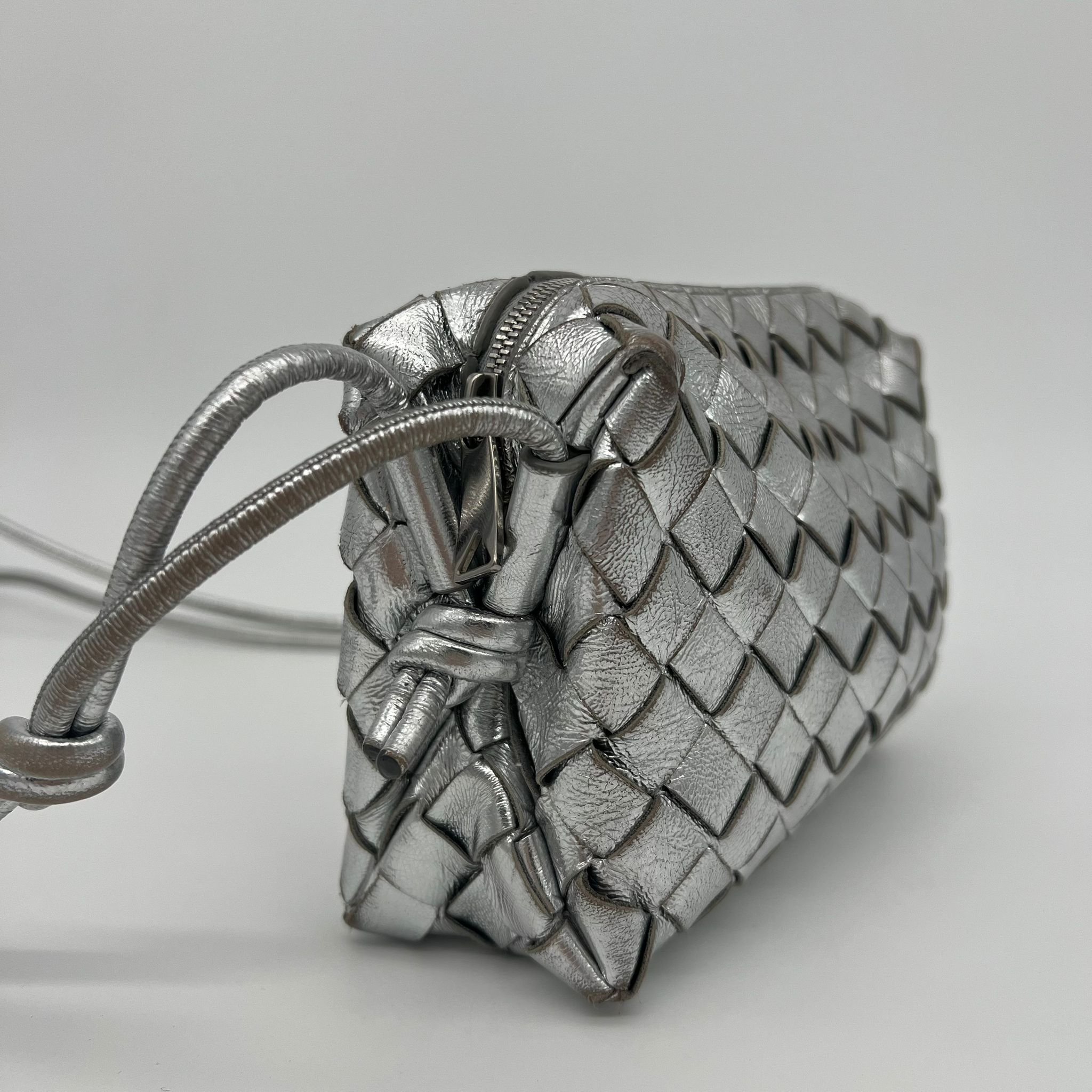 Bottega Veneta Mini Loop Bag In Silver side