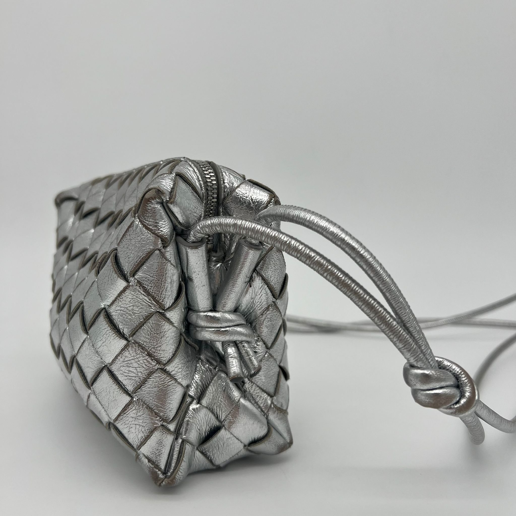 Bottega Veneta Mini Loop Bag In Silver side