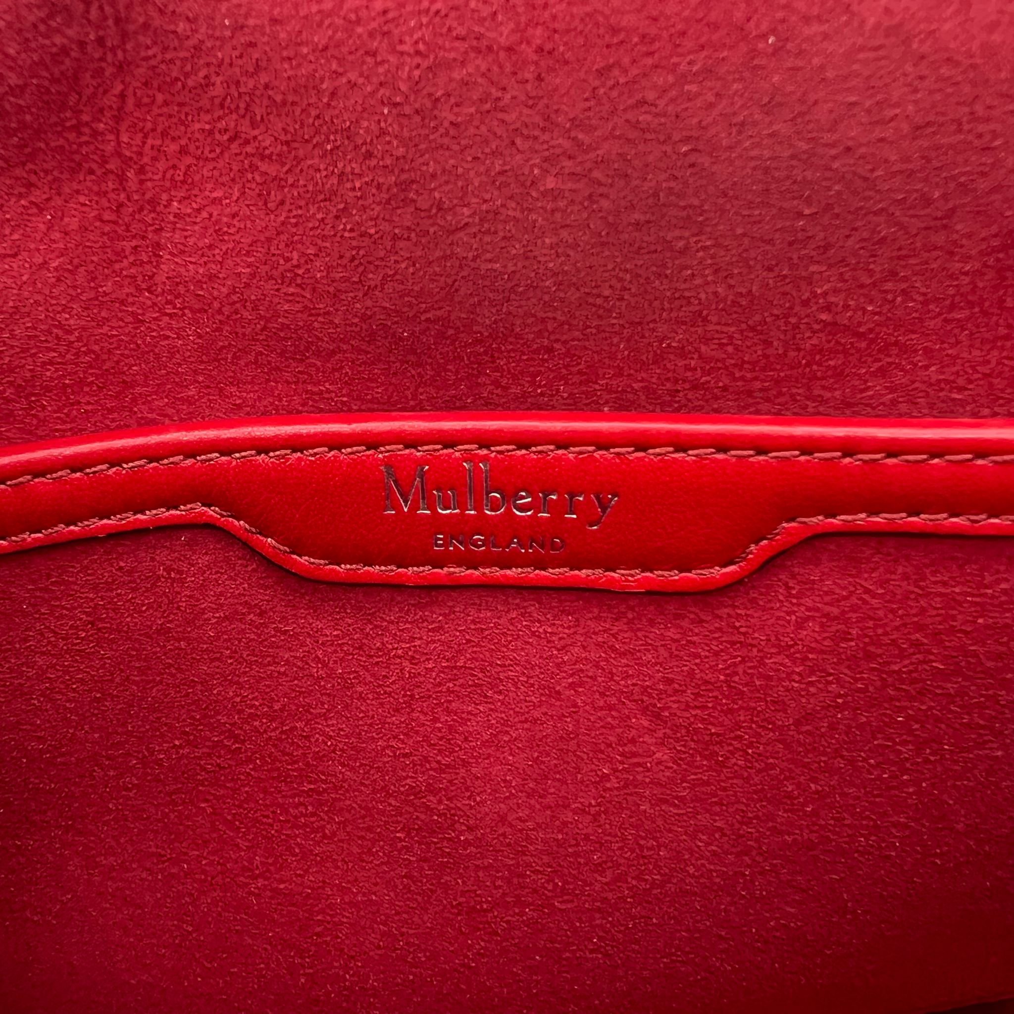 Mulberry Darley Small Shoulder Bag Scarlet Red Shiny Buffalo Quilted Leather brand