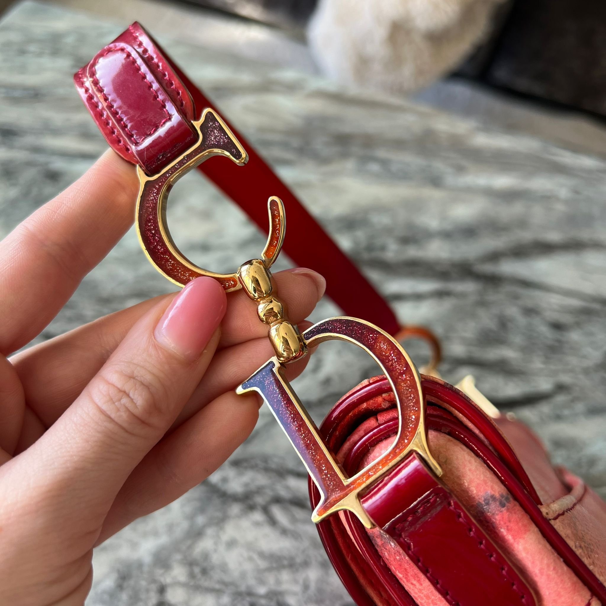 Dior Mini Saddle Bag Tie Dye Sparkle hardware