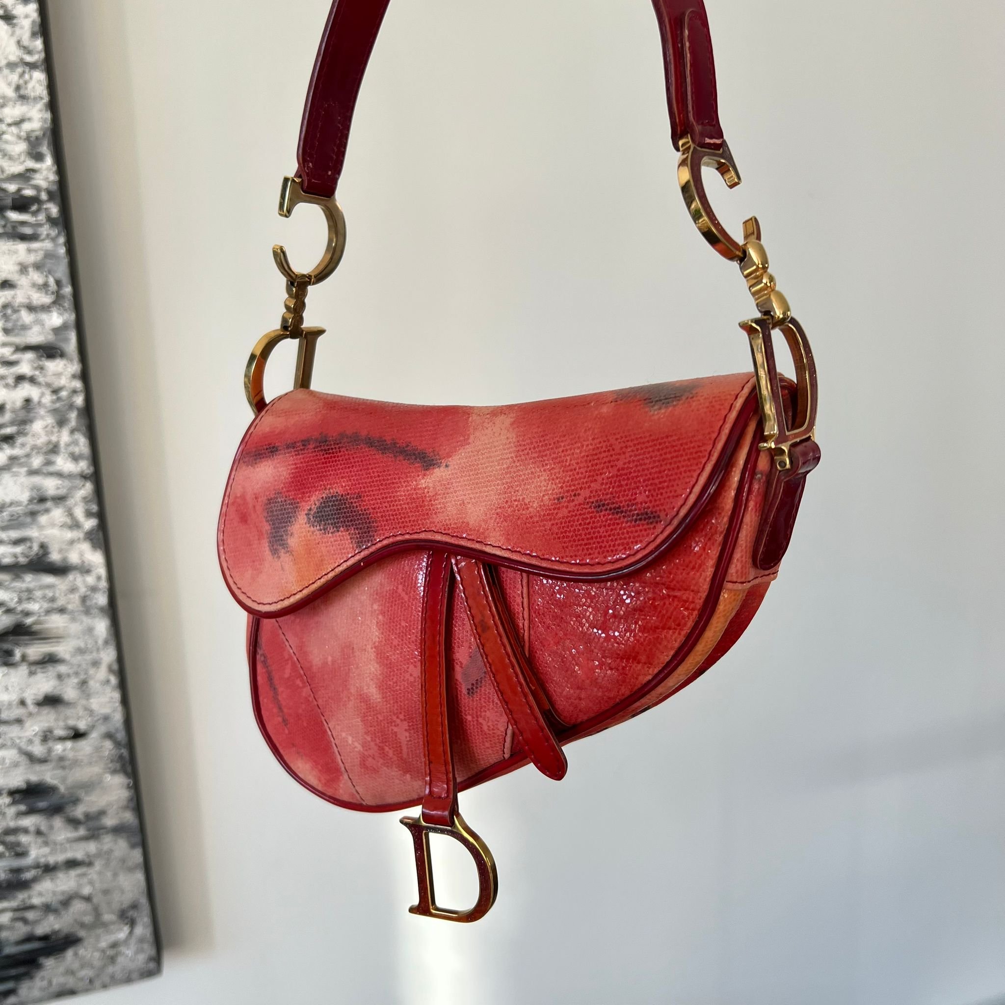 Dior Mini Saddle Bag Tie Dye Sparkle front